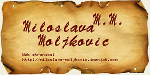 Miloslava Moljković vizit kartica